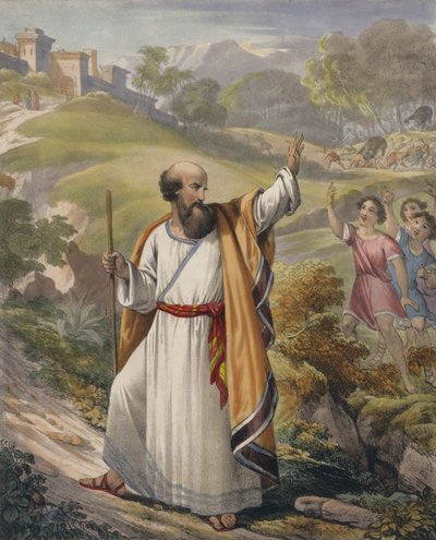 Küçük çocuklar Elisha ile alay ediyor by Siegfried Detler Bendixen